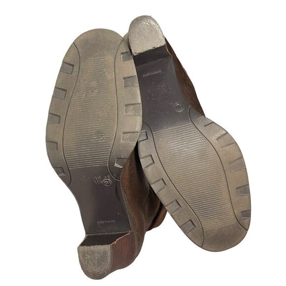 Markon Danielle Riding Boots Brown Leather Ruched Heel Pull On Women Size 8 M - Picture 5 of 8